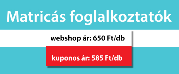Matricás foglalkoztatók, webshop ár: 650 Ft/db, kuponos ár: 585 Ft/db